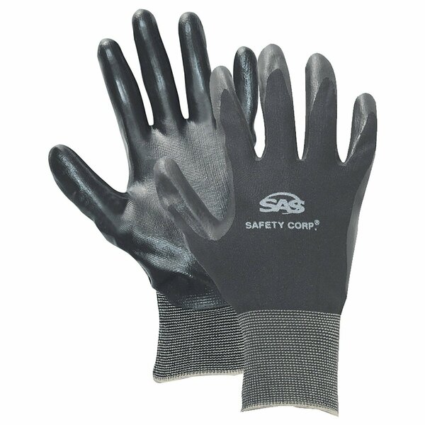 Sas Safety SAS Nitrile Coated Palm Gloves - Large 640-1909